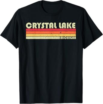 CRYSTAL LAKE MICHIGAN Funny Fishing Camping Summer Gift T-Shirt