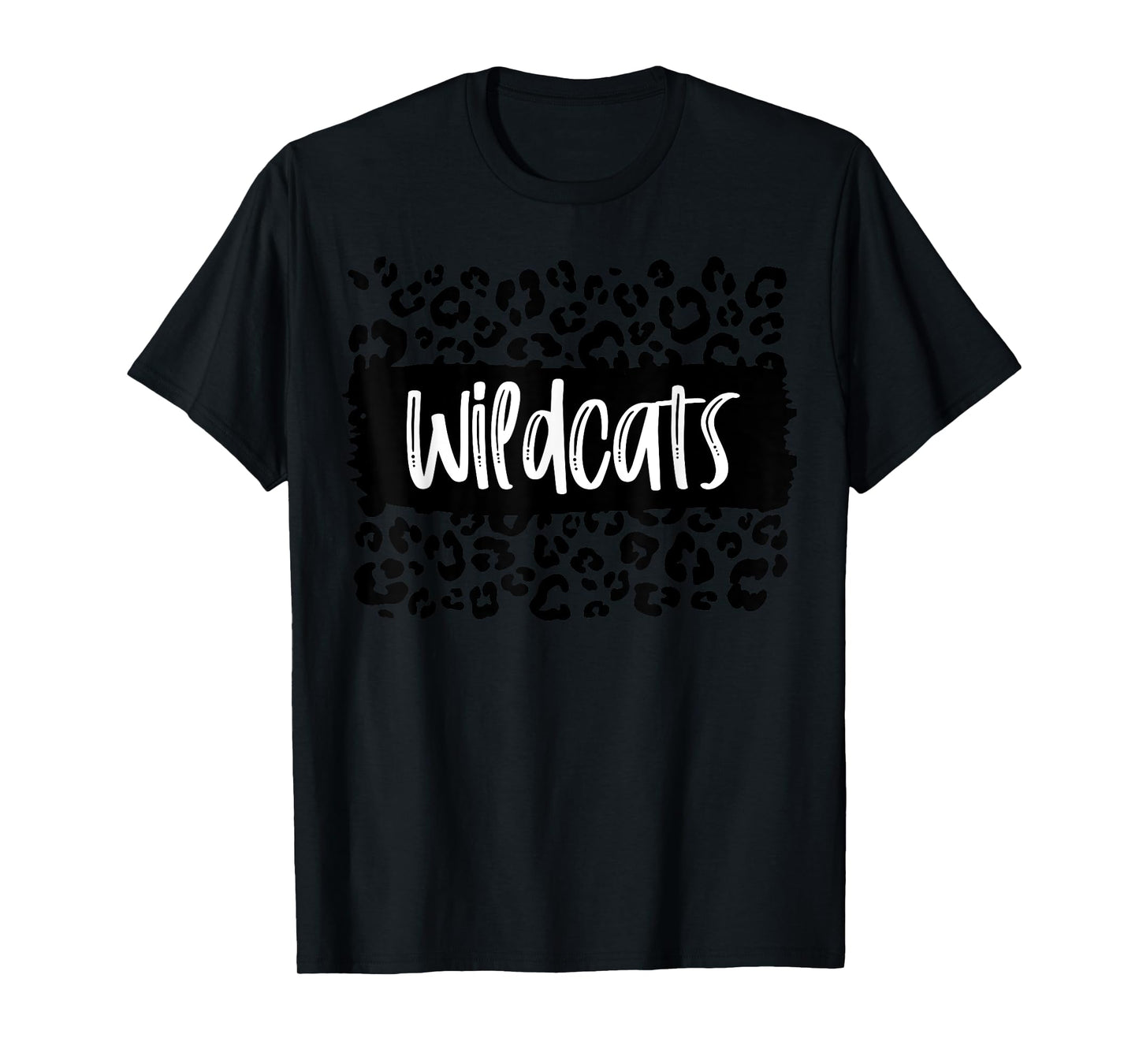 Wildcats Team Mascot School Spirit Game Night Leopard Print T-Shirt