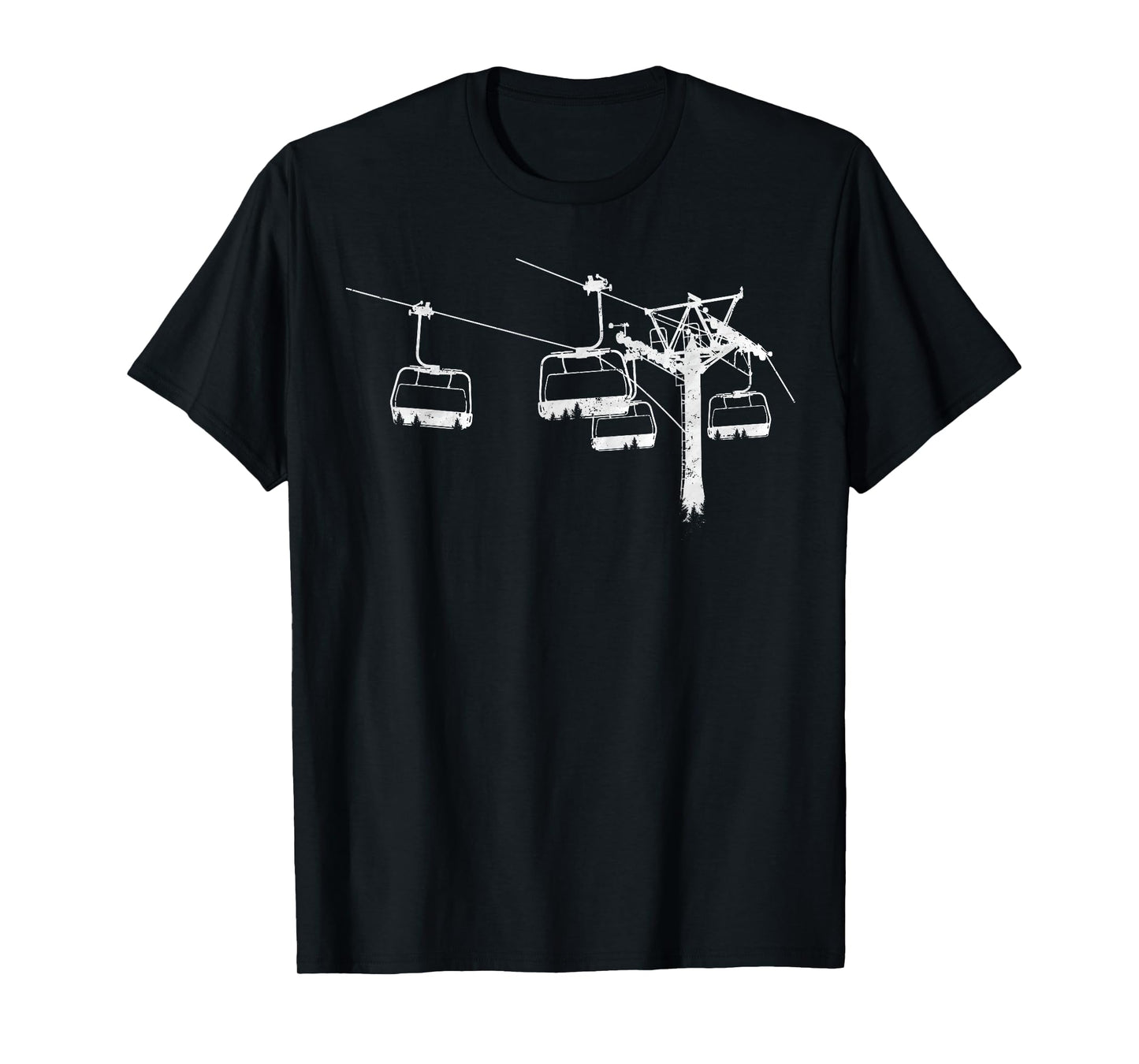 Chairlift trees adventurous camping cool T-Shirt