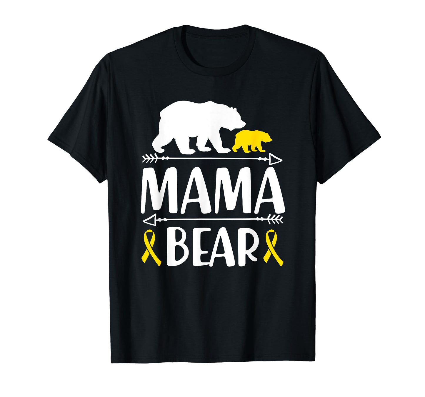 Mama Bear Childhood Cancer Awareness Mom Of A Warrior T-Shirt