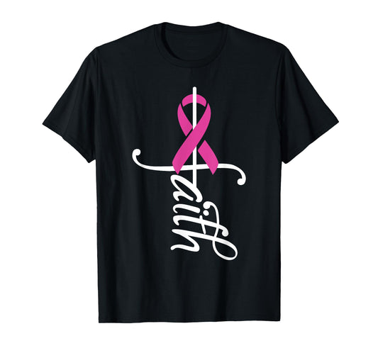 Faith Cancer Support - Ribbon Breast Cancer Awareness T-Shirt