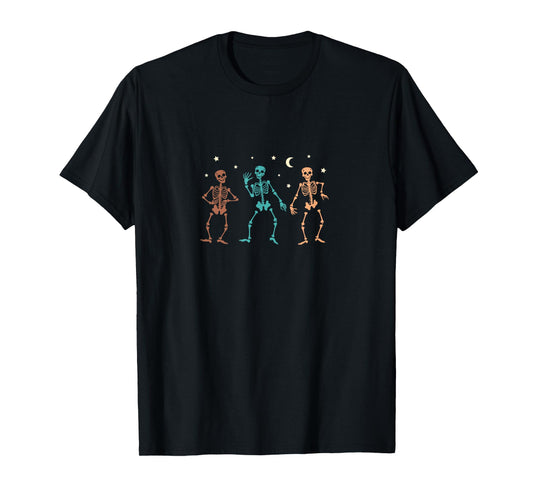 Dancing Skeletons Under The Moon and Stars T-Shirt