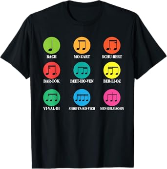 Classic Composers Classical Music Musical Notes T-Shirt