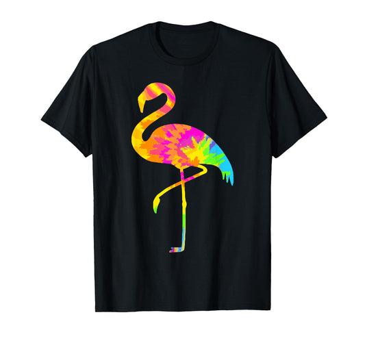 Flamingo Tie Dye Vintage Hippie Flamingo Lover T-Shirt