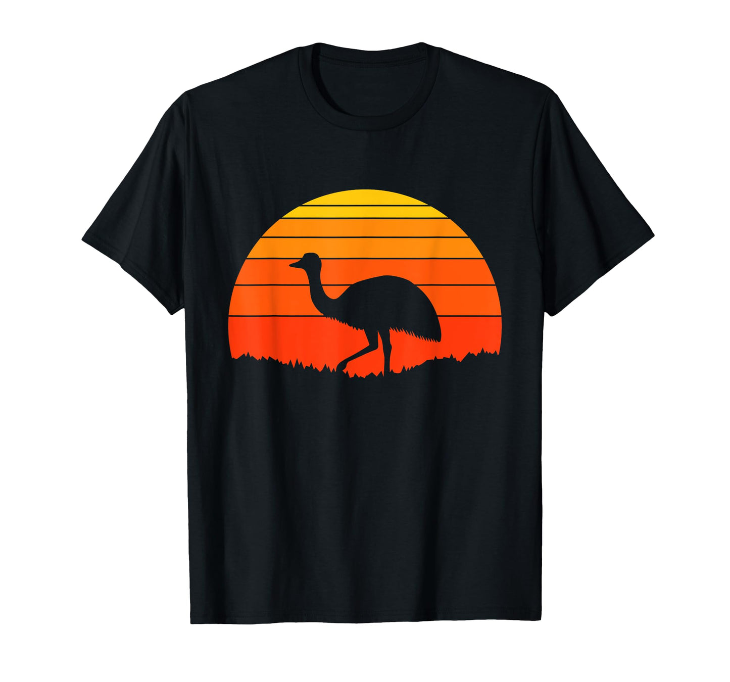 Emu Retro Sunset Nature Wildlife Animal Lover T-Shirt