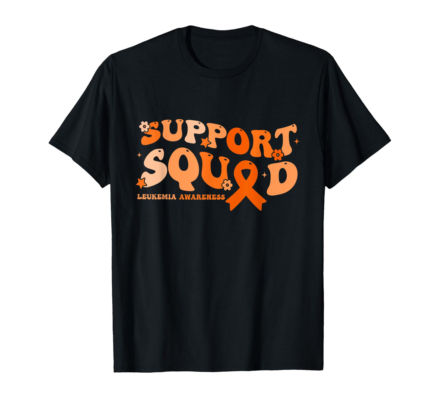 Support Squad Orange Ribbon Leukemia Blood Cancer Awareness T-Shirt