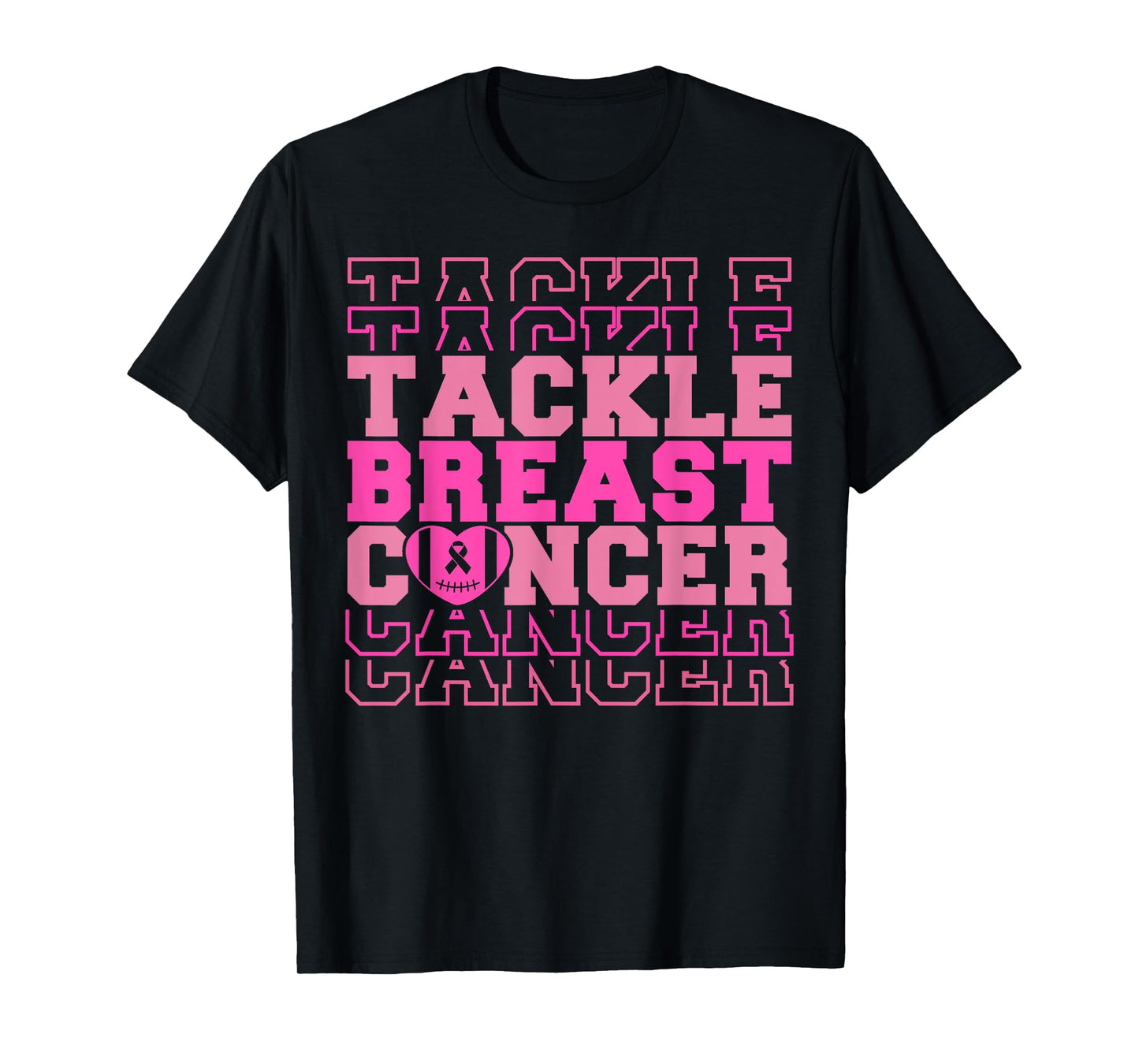 Tackle Football Breast Cancer Awareness Ribbon Boy Kids T-Shirt