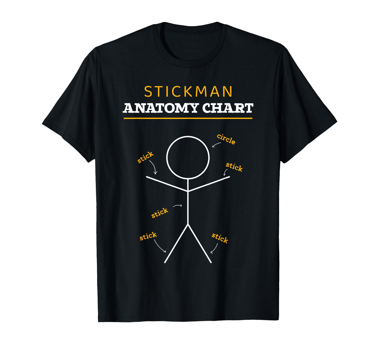Stick Figures Anatomy Chart Funny Anatomist Stickman Anatomy T-Shirt