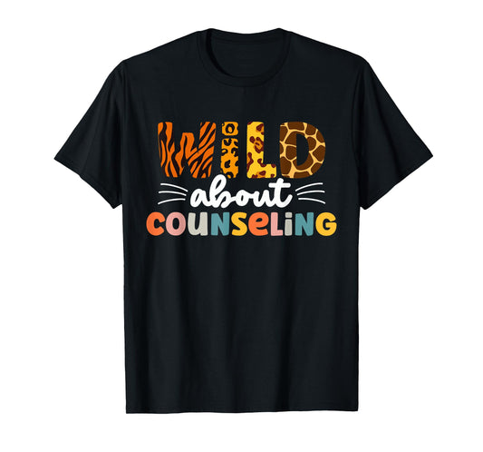 Cute Wild About Counseling Leopard Teacher Counselor Men Women T-Shirt
