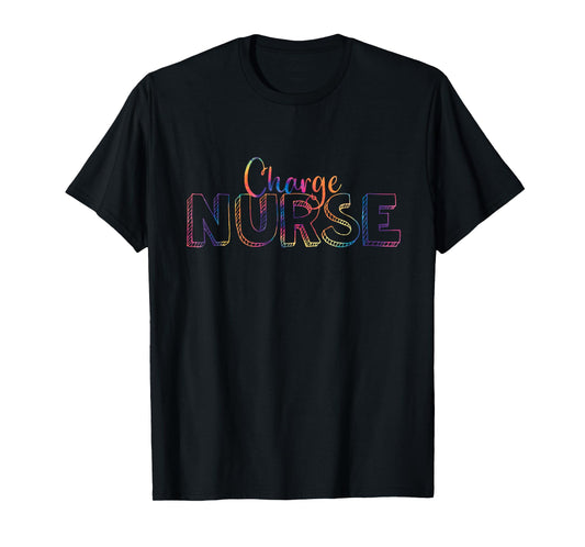 Cute Tie Dye Charge Nurse RN Graduate Nursing T-Shirt