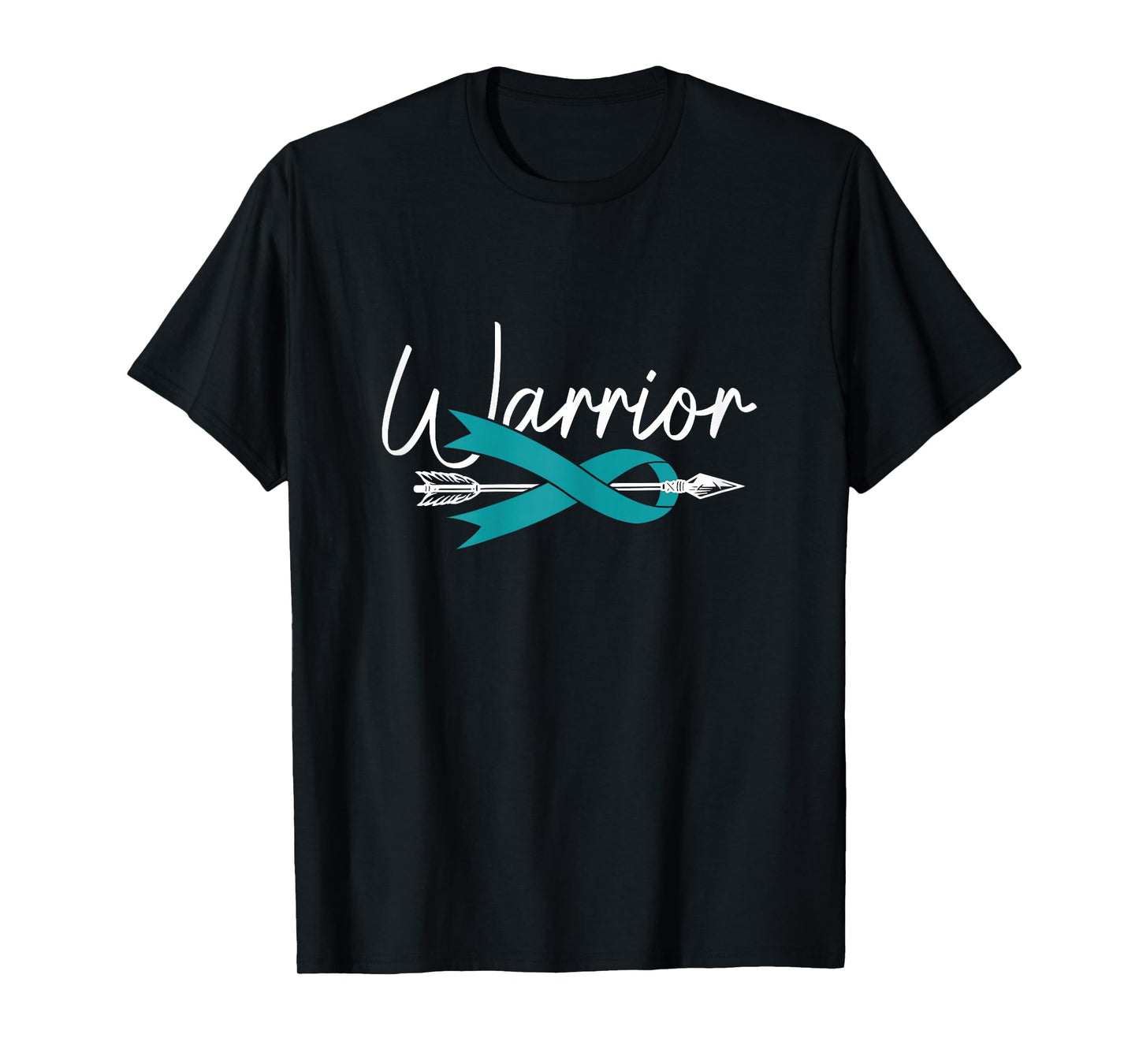 Ovarian Cancer Awareness Month Woman Teal Ribbon Warrior T-Shirt