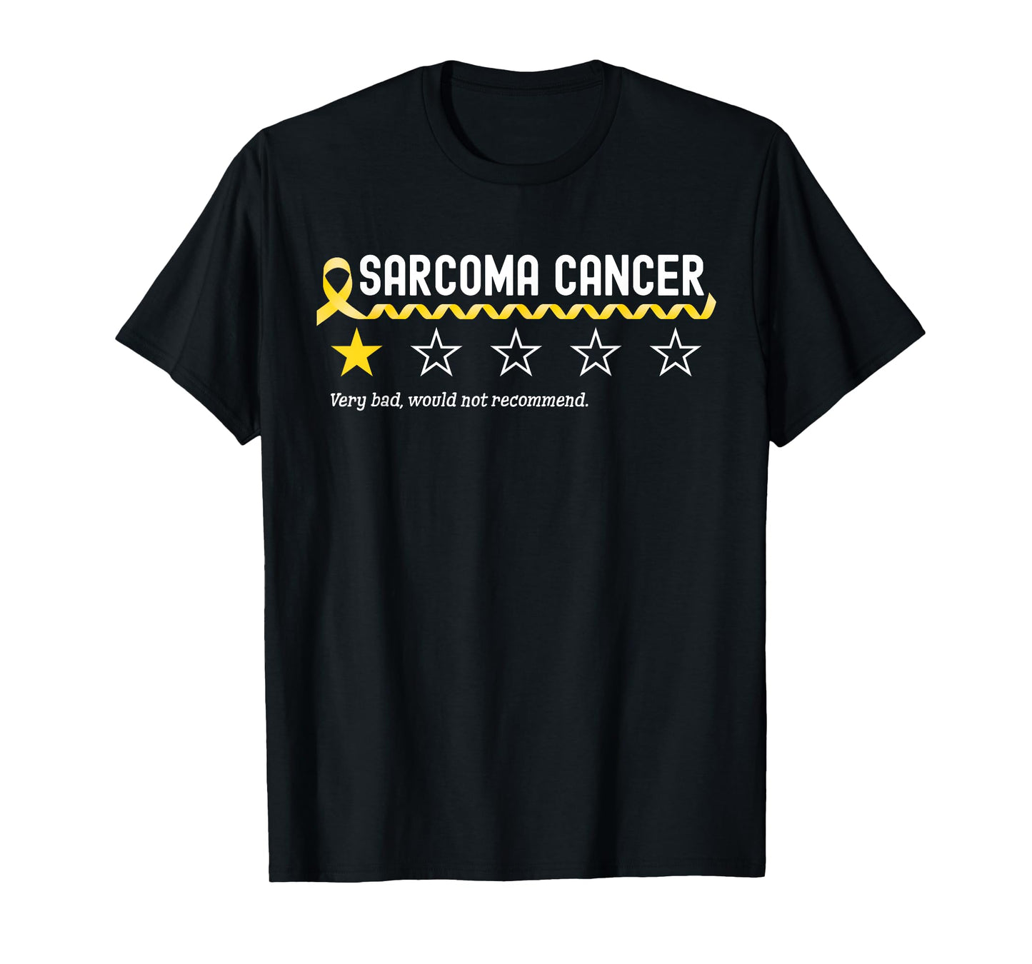 1 Star Rating Sarcoma Cancer Awareness Funny Fighter T-Shirt