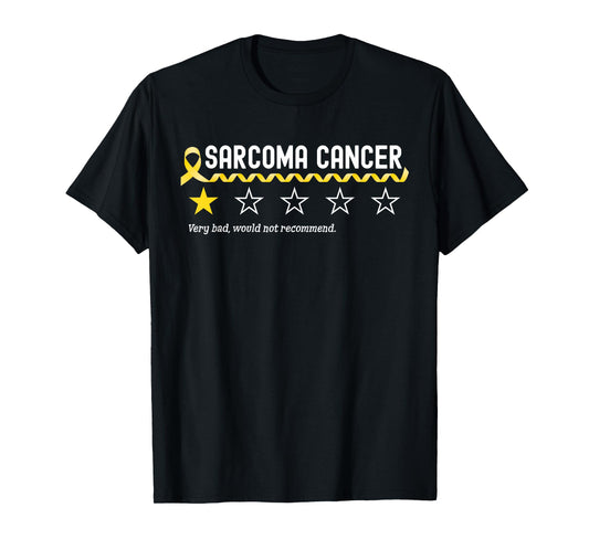 1 Star Rating Sarcoma Cancer Awareness Funny Fighter T-Shirt