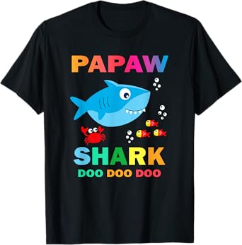 Papaw Shark Shirt, Fathers Day Gift From Wife Son Daughter T-Shirt