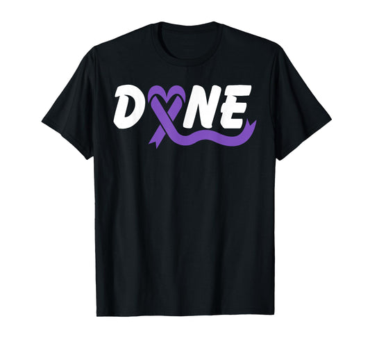 Done Hodgkin's Lymphoma Awareness Survivors Purple Ribbon T-Shirt