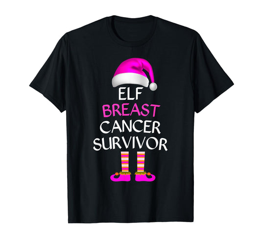 Survivor Breast Cancer Awareness Elf Breast Cancer Awareness T-Shirt