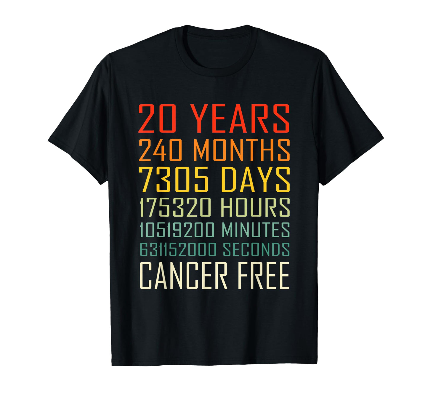 Vintage Cancer Awareness Vintage 20 Years Cancer Free T-Shirt