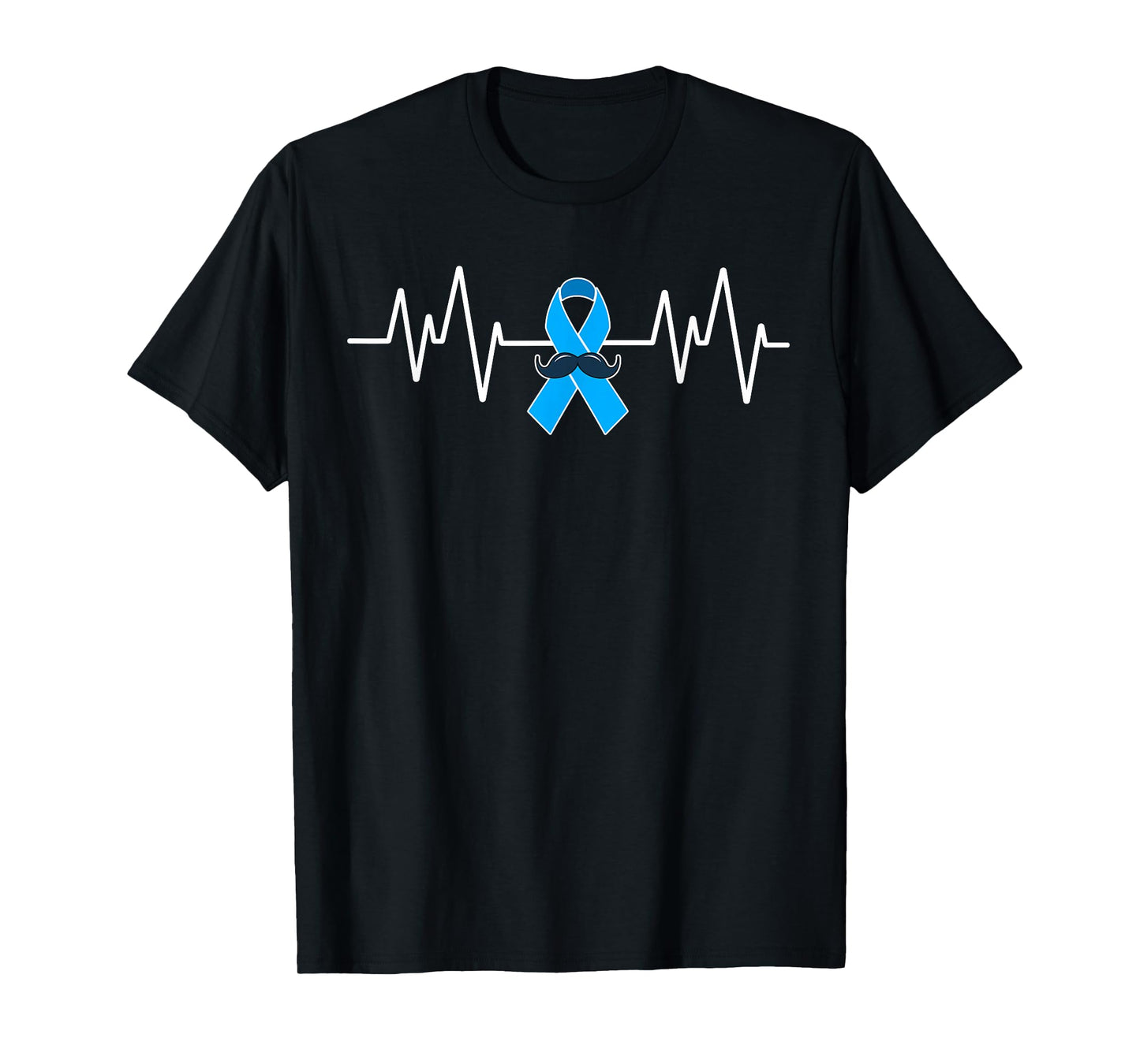 Heartbeat Light Blue Ribbon Prostate Cancer Awareness T-Shirt
