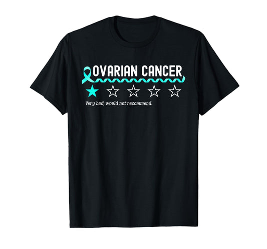 1 Star Rating Ovarian Cancer Awareness Funny Fighter T-Shirt