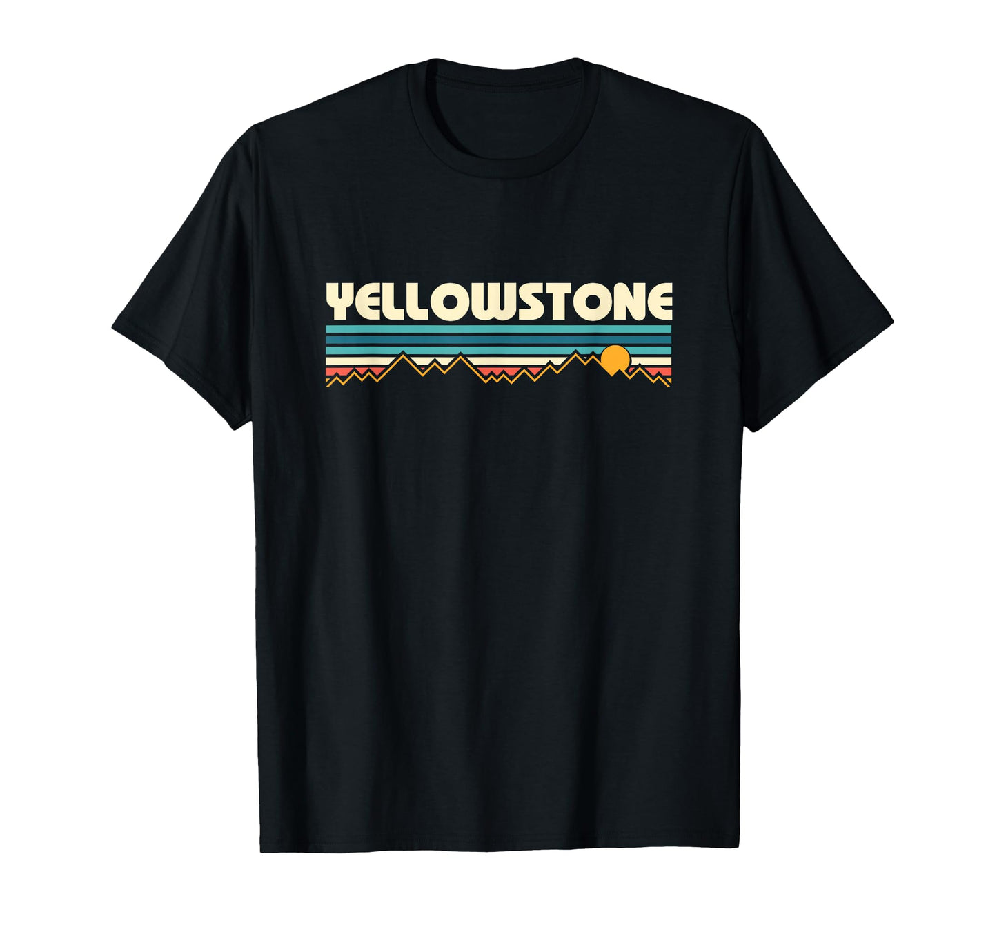 Retro Yellowstone Mountain Sunset T-Shirt