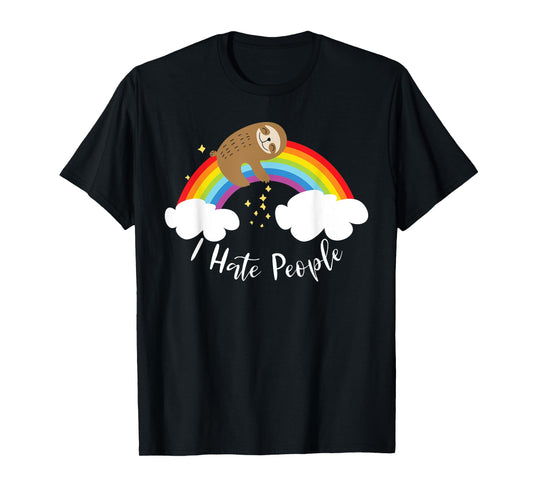 Cute Sloth - I Hate People T-Shirt