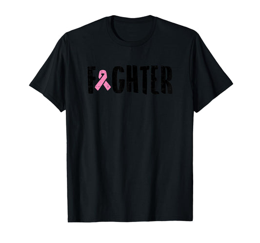 Fighter Pink Ribbon Breast Cancer Awareness Warrior Gift T-Shirt