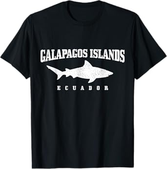 Galapagos Islands Ecuador Scuba Diver Shark Diving Vintage T-Shirt