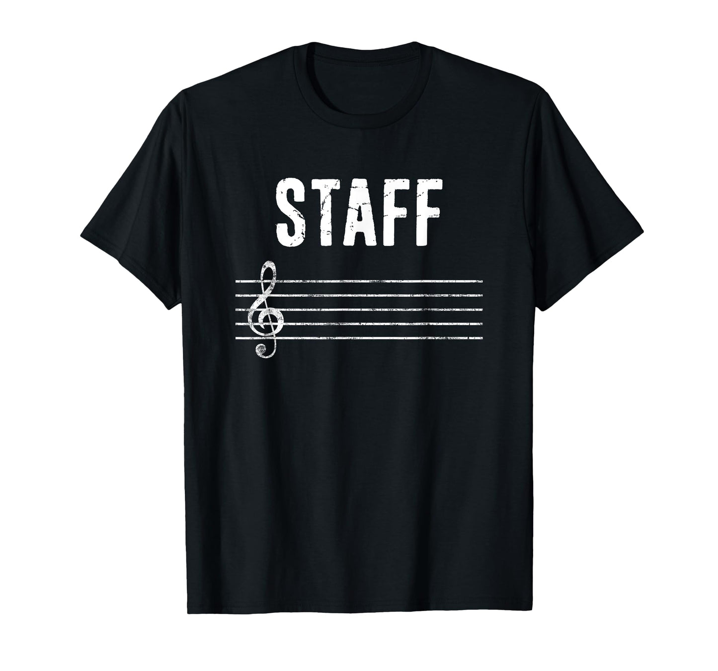 Music Staff Music Notes Musician Distressed Style Design T-Shirt