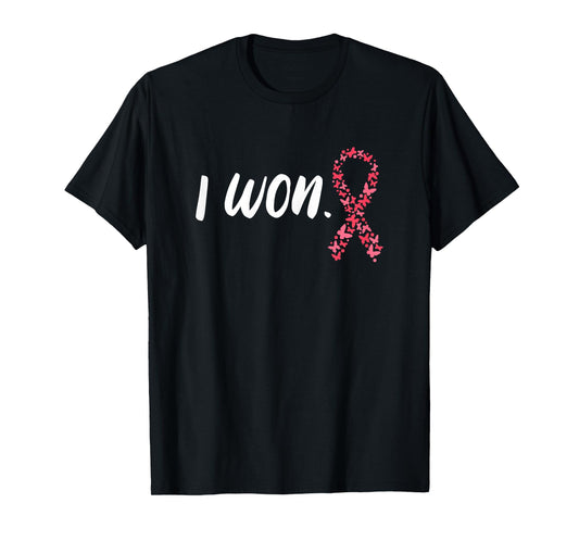 I Won Breast Cancer Awareness Support Pink Ribbon Survivor T-Shirt