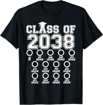 CLASS OF 2038 CHECK BOX GROW WITH ME PRE-K 12TH GRADE 2023 T-Shirt