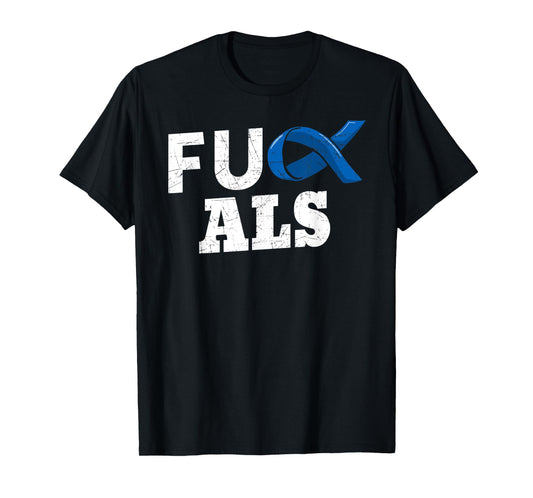 ALS Disease Lou Gehrig's Blue Ribbon Neurological Disorders T-Shirt
