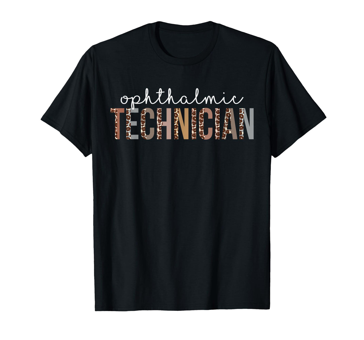 Leopard Ophthalmic Technician Appreciation healthcare worker T-Shirt
