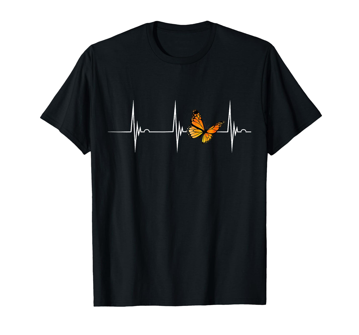 Monarch Butterfly Insect Entomology Heartbeat EKG Pulse T-Shirt