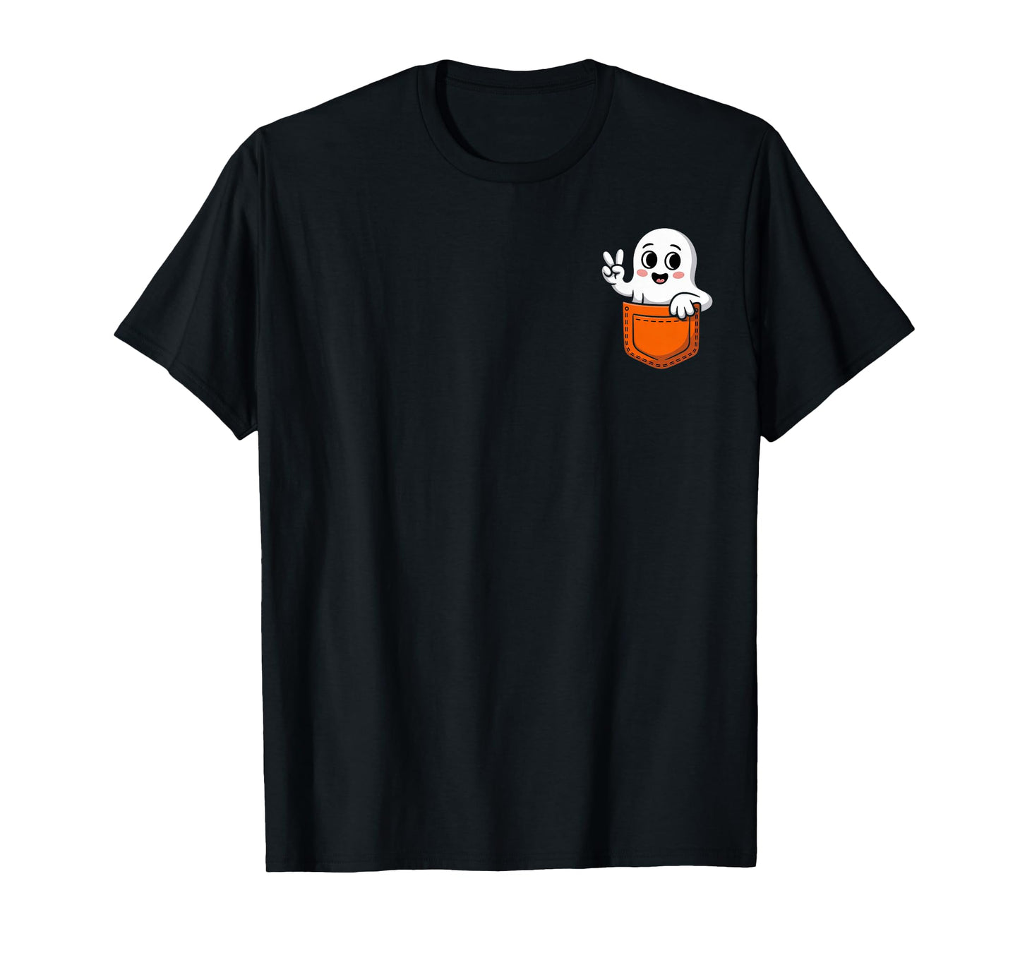 Halloween Ghost Spooky Season Costume Pocket Men Women Kids T-Shirt