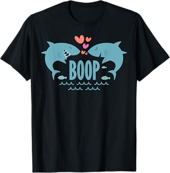 Cute Valentines Day Shark Kisses - Boop Bumping Noses T-Shirt
