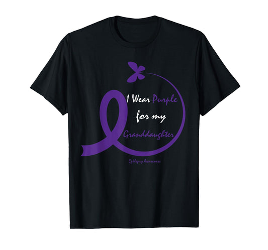 Products Gifts Wear Purple Granddaughter Epilepsy Awareness T-Shirt