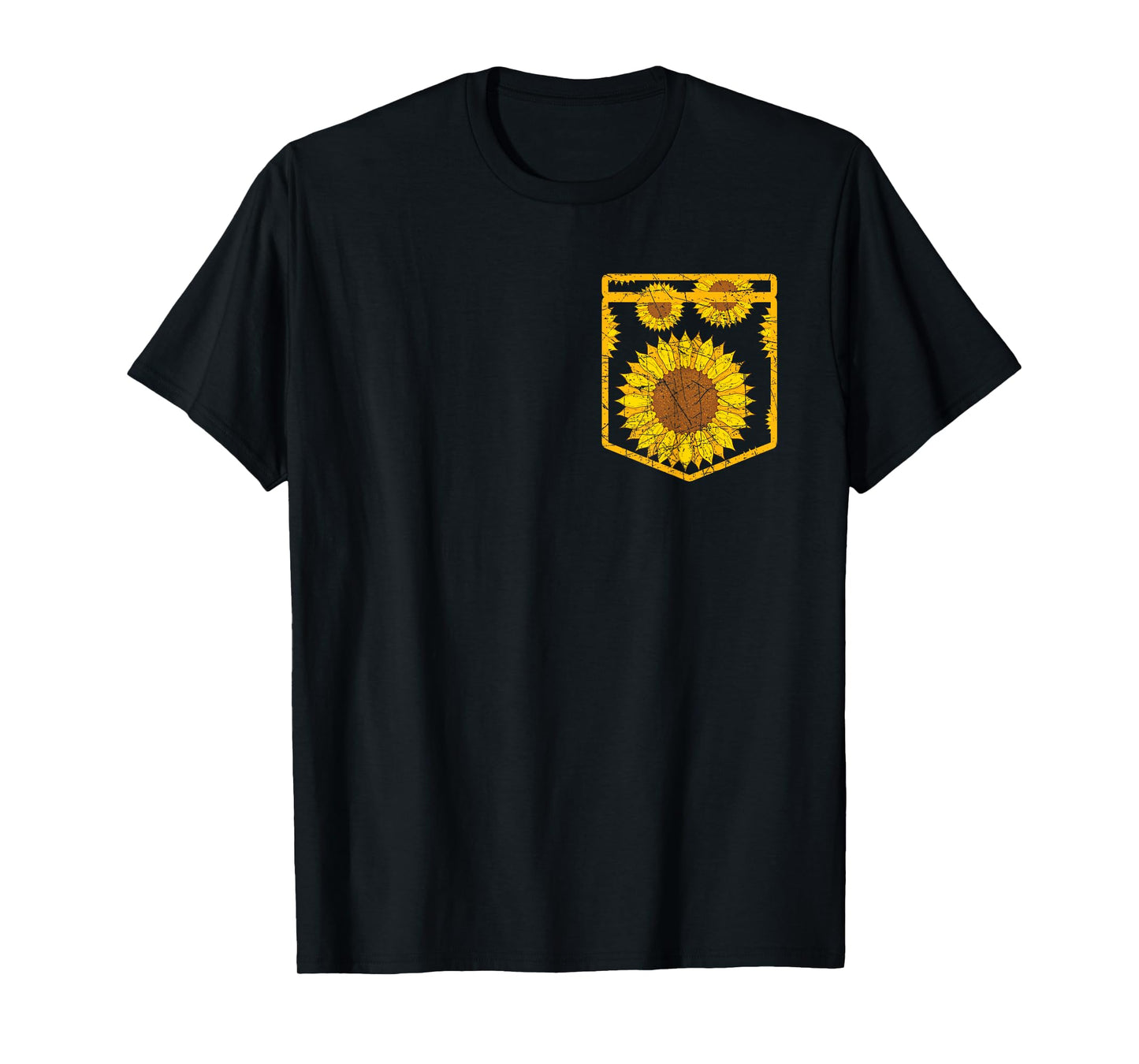 Florist Floral Cute Yellow Flower Pocket Sunflower T-Shirt