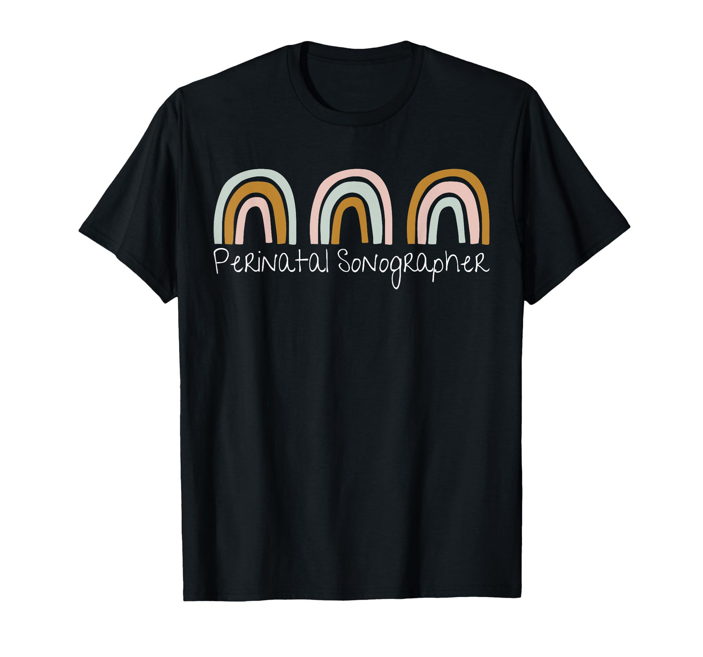 Perinatal Sonographer Retro Rainbow MFM OB Sonographers Grad T-Shirt