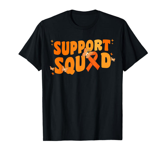 Support Squad Leukemia Cancer Awareness Butterfly Kids Women T-Shirt
