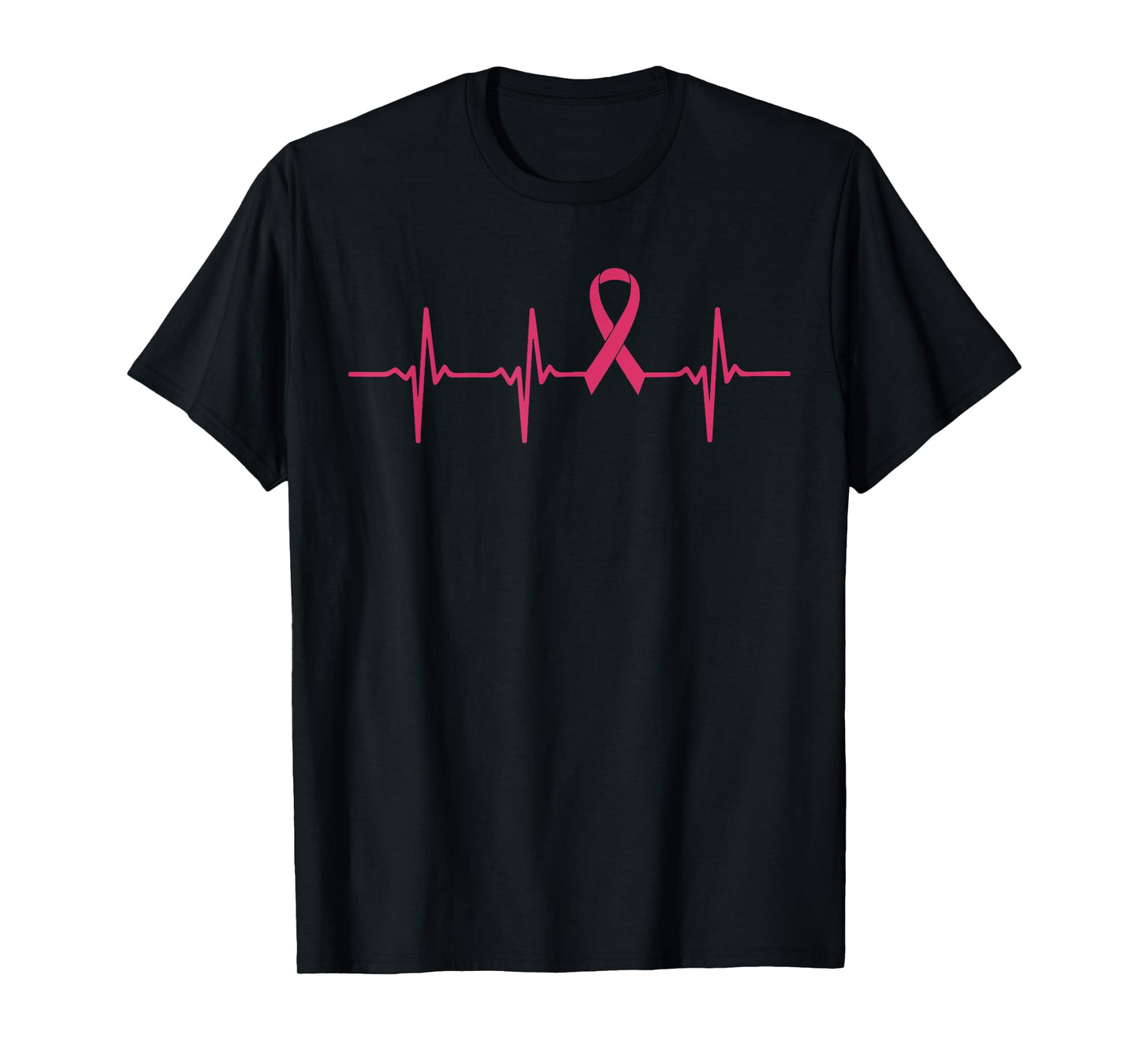 Pink Ribbon Heartbeat Breast Cancer Awareness Gift T-Shirt