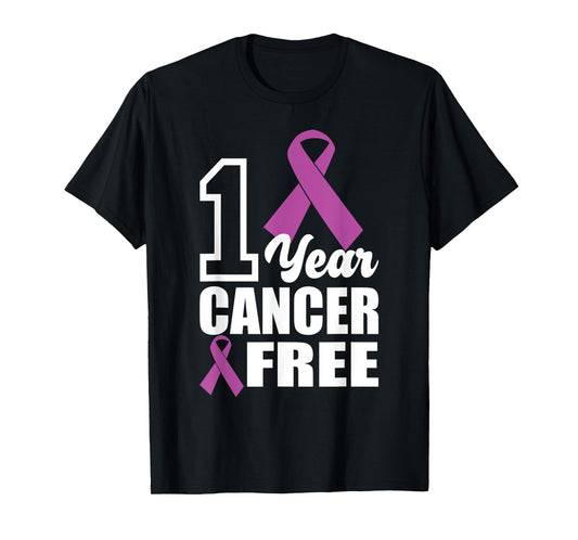 1 Year Cancer Free, Breast Cancer Survivor T-Shirt