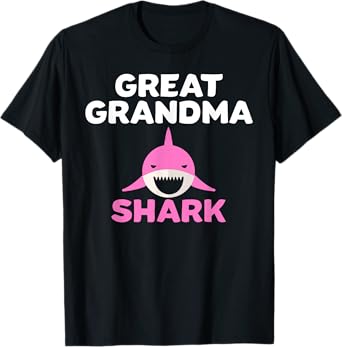 Great Grandma Shark Cute Grandmother Grandparent Gift T-Shirt