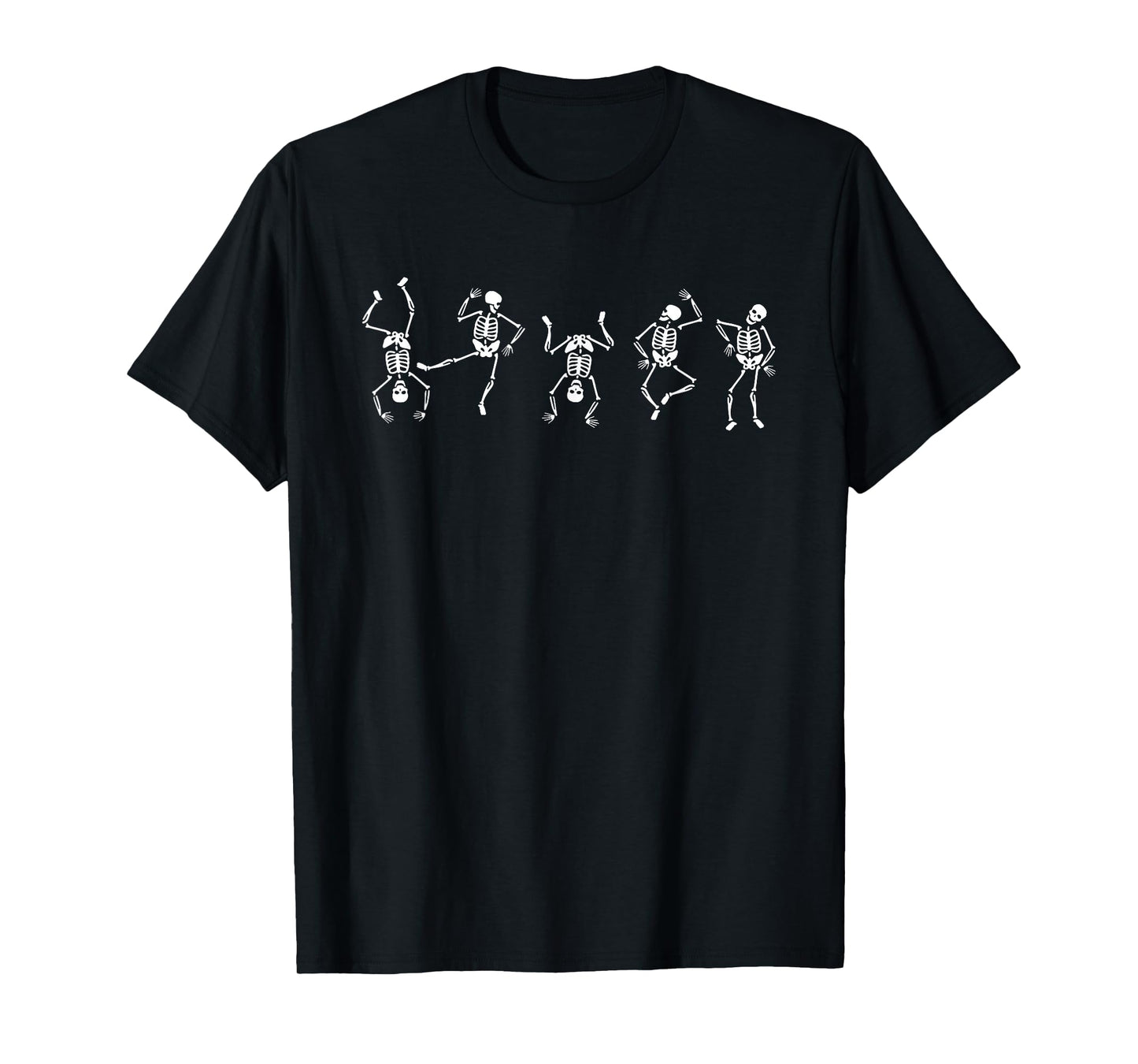 Retro Dancing Skeleton Creepy and Spooky Halloween Bones T-Shirt