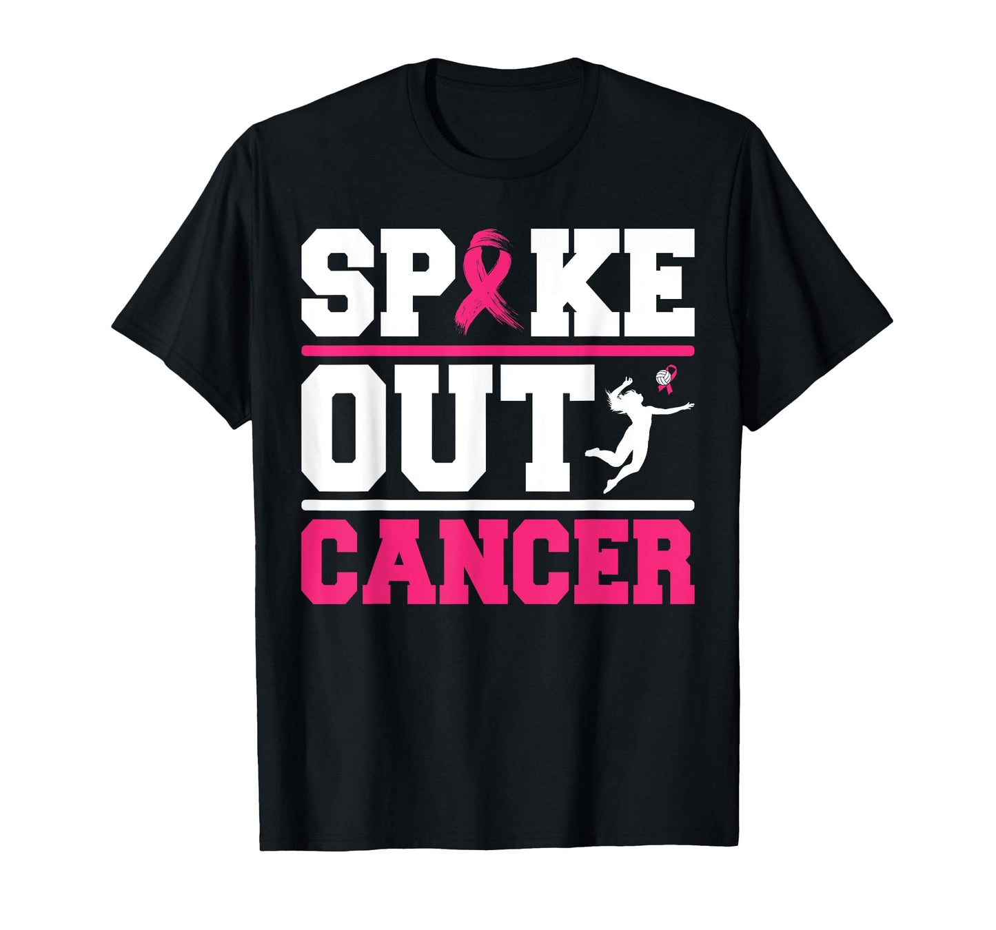 Spike Out Cancer Volleyball Player Breast Cancer Awareness T-Shirt