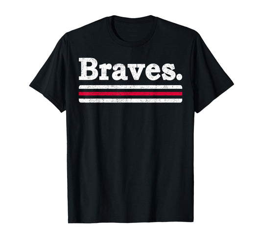Vintage Braves Retro Three Stripes Weathered Shirt Men Women T-Shirt