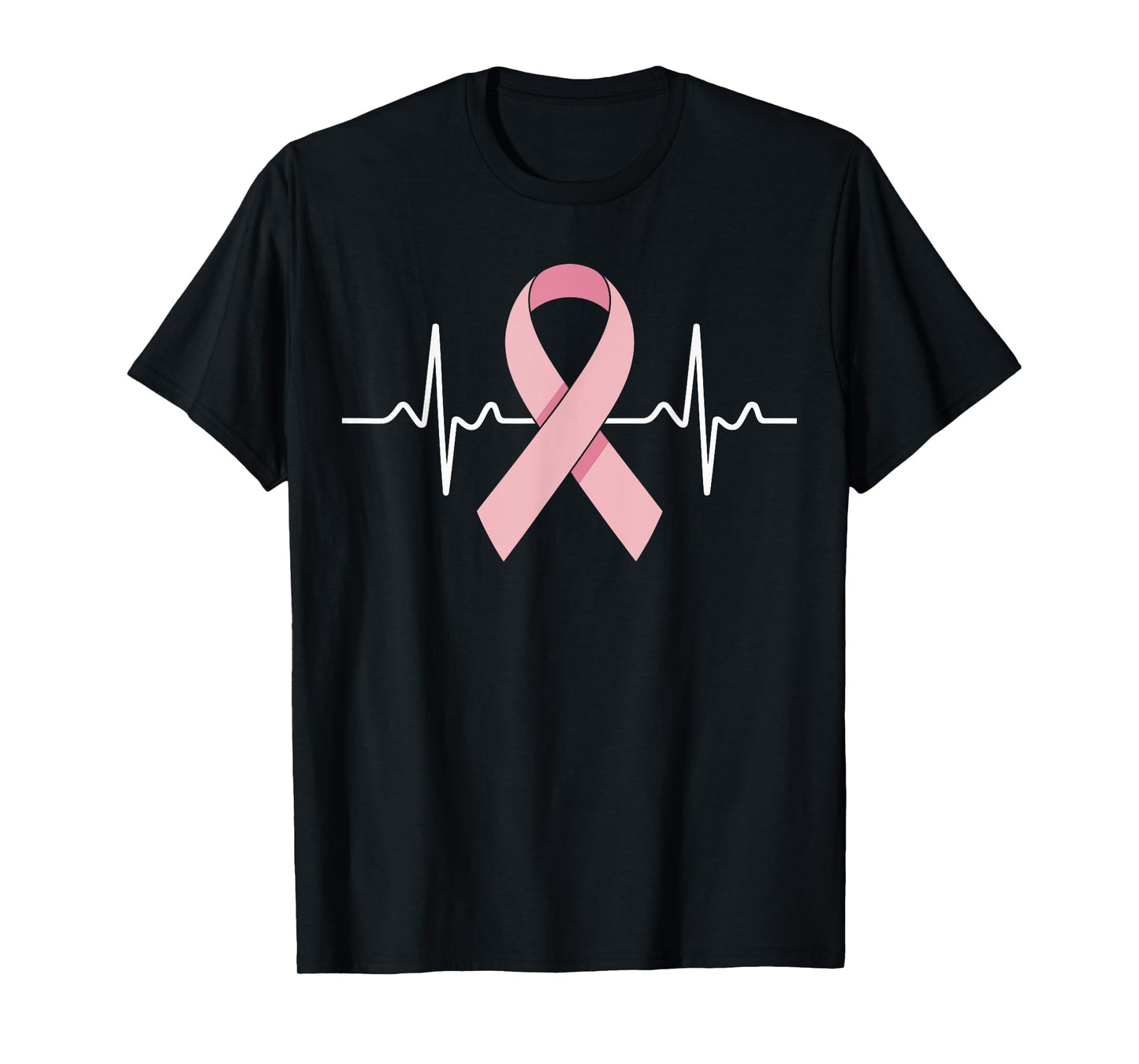 Pink Ribbon Heartbeat – Breast Cancer Awareness Pink Ribbon T-Shirt