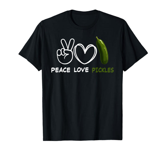 Peace, Love Pickles Retro Pickles Lover Food Lover T-Shirt