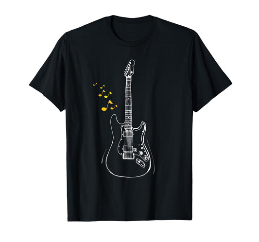 Cut guitar notes, guitarist shirt,guitar musical Notes T-Shirt
