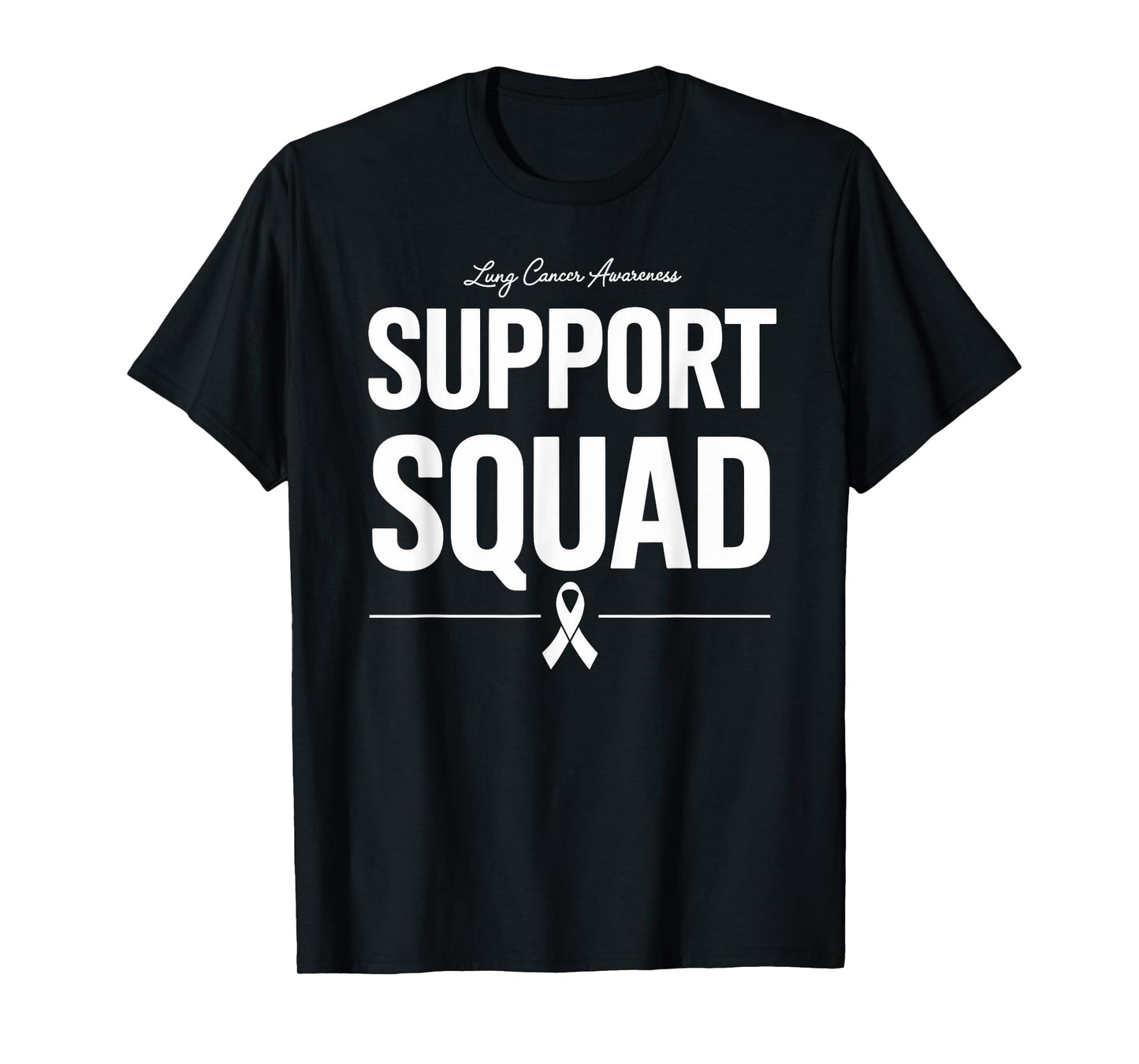 White Ribbon Support Squad for Lung cancer Awareness T-Shirt