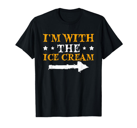 I'm With The Ice Cream Funny Couple Halloween Men Women T-Shirt
